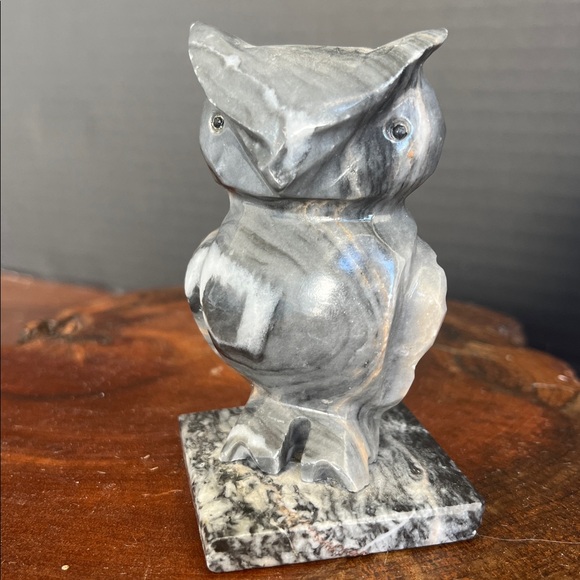 Source Unknown Other - “hoo” Loves Owls 102: Hand-Carved Onyx Owl Figurine – Natural Stone Sculpture